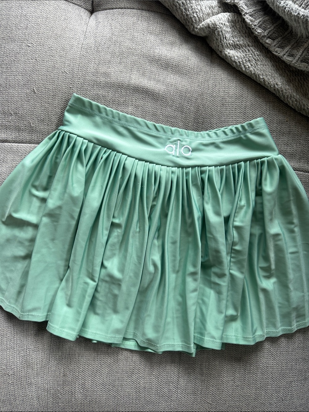 ALO Yoga Mint Green Pleated Skater Skirt